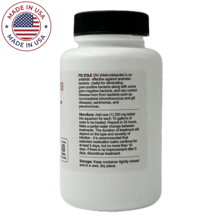 Fish Zole - Metronidazole 250mg 60 Tablets | Fish Antibiotics | eFishAntibiotics