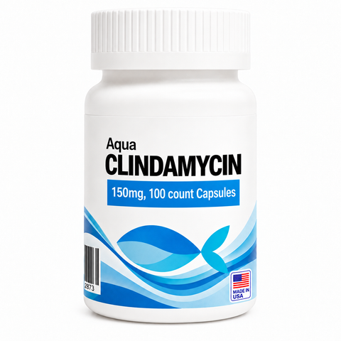 Aquarium Clindamycin 150mg bottle fish antibiotic 100 capsules