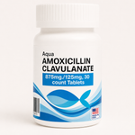 Fish Amoxicillin Clavulanate 875mg/125mg bottle containing 30 aquarium antibiotic tablets
