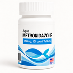 Aquarium Metronidazole 500mg Forte bottle containing 100 fish treatment tablets